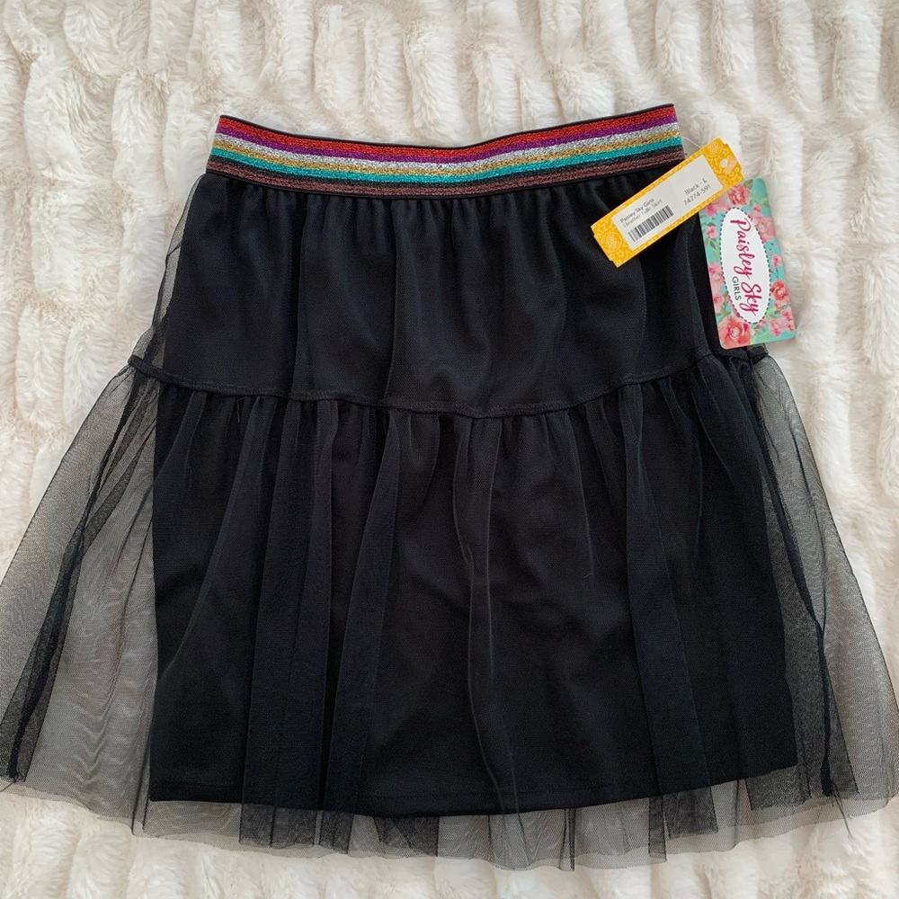 Girls’ Heather Tulle skirt with rainbow waistband